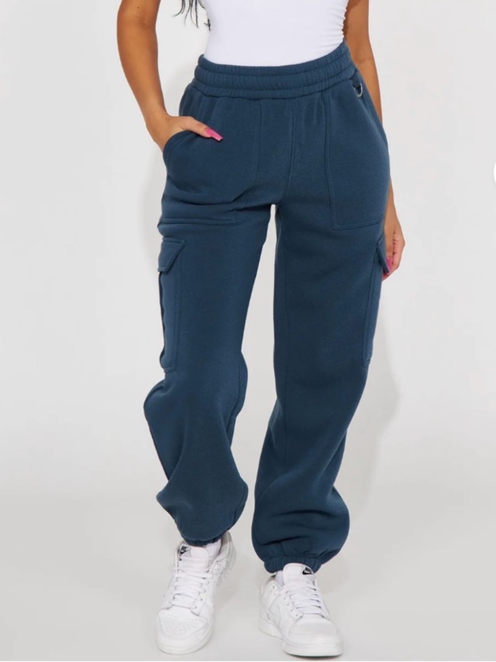 Fashion Nova Helen Fleece Lounge Jogger - Blue